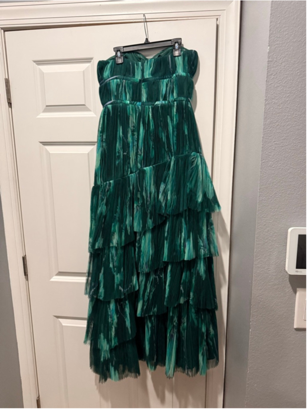 Women's Hutch Green Teal Strapless Tiered Maxi Dress Size 4 - Picture 5 of 6
